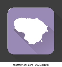 Republic of Lithuania map with borders isolated on background