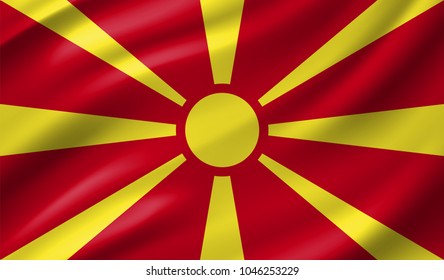 Republic of Macedonia Flag in Vector Illustration
