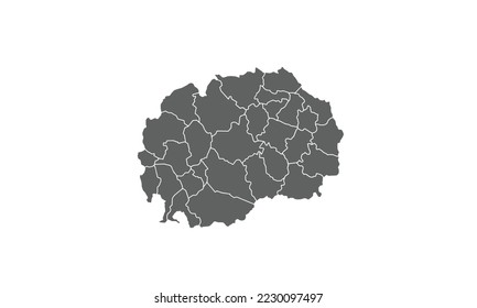 Republic of Macedonia map isolated on white background.for annual infographics report website layout.