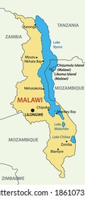 República de Malawi - Mapa vectorial