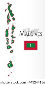 Republic of Maldives ( flag and map ) ( transportation and tourism concept ) 