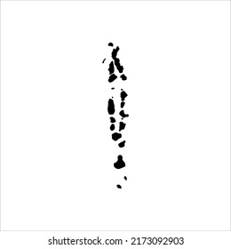 Republic of Maldives Map in Black White. Vector Illustration