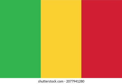 Republic of Mali flag vector icon
