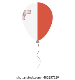 Republic of Malta national colors isolated balloon on white background. Independence day patriotic poster. Flat style National day vector illustration.