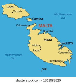 Republic of Malta - vector map