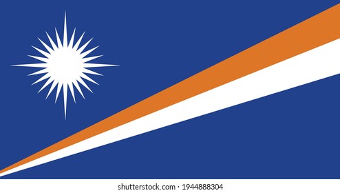 Republic of the Marshall Islands flag, official colors and proportion correctly. Marshall Island flag. Vector illustration. EPS10. Marshall Island flag vector icon, simple, flat design for mobile app.