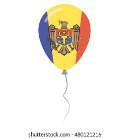 Republic of Moldova national colors isolated balloon on white background. Independence day patriotic poster. Flat style National day vector illustration.