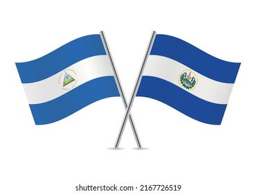 Republic Nicaragua El Salvador Crossed Flags Stock Vector (Royalty Free ...