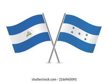 Republic Nicaragua Honduras Crossed Flags Nicaraguan Stock Vector ...