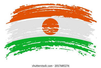Bandera de la República de Níger en pincel grueso, imagen vectorial