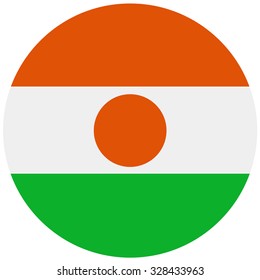 Republic of niger flag vector illustration. Round national flag of  niger. Nigerian flag high detailed
