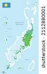 Republic of Palau map. Vector illustration