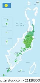 Republic of Palau map. Vector illustration