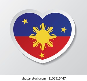 Republic Philippines Flag On Heart Icon Stock Vector (Royalty Free ...