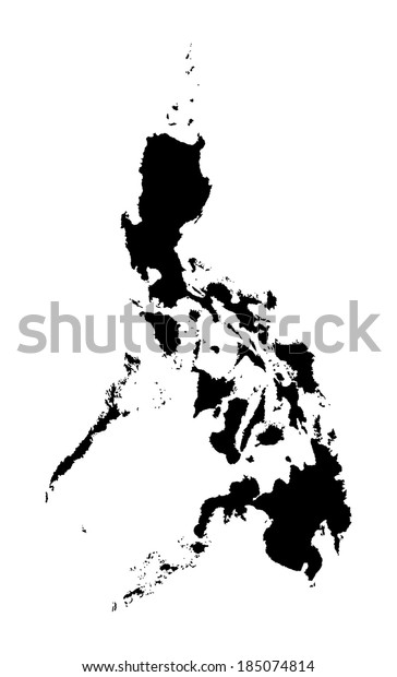 Republic Philippines Vector Map Silhouette Isolated Stock Vector   Republic Philippines Vector Map Silhouette 600w 185074814 