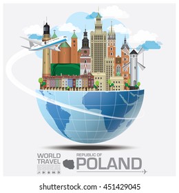 Republic Of Poland Landmark Global Travel And Journey Infographic Vector Design Template