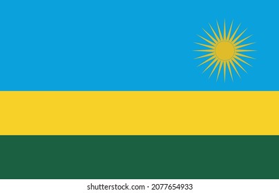 Icono del vector de la bandera de la República de Rwanda