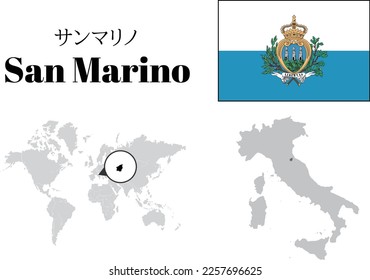 Republic of San Marino
maps and flag