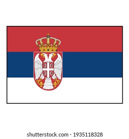 Republic of Serbia flag rectangle vector with accurate colors, European concepts.