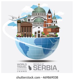 Republic Of Serbia Landmark Global Travel And Journey Infographic Vector Design Template