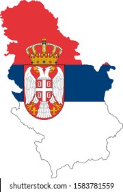 Republic of Serbia Vector map. Isolated, white background