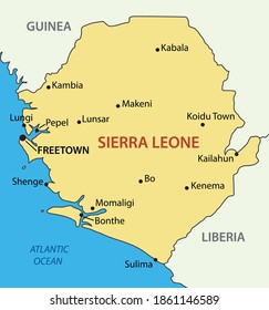 Republic of Sierra Leone - vector map