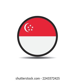 Republic of singapore flag icon, vector illustration logo design.