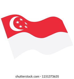 Republic of Singapore flag isolated vector in official colors and Proportion Correctly 