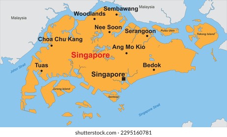 Republic of Singapore Vector Map 