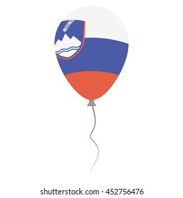 Republic of Slovenia national colors isolated baloon on white background. Independence day patriotic poster. Flat style flag balloon. National day vector illustration.