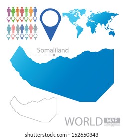 Republic of Somaliland. World Map vector Illustration.