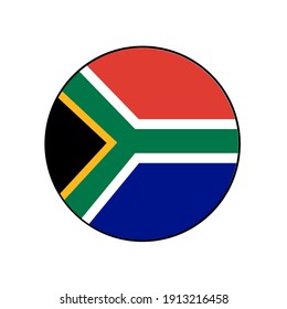 Republic Of South Africa Flag Vector Icon In Africa. 