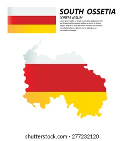 Republic of South Ossetia. flag. World Map vector Illustration.