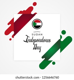 Republic of the Sudan Independence Day Vector Template Design Illustration