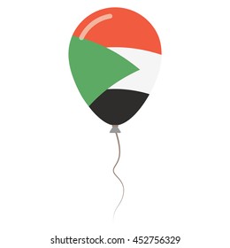 Republic of the Sudan national colors isolated baloon on white background. Independence day patriotic poster. Flat style flag balloon. National day vector illustration.