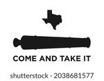 Republic of Texas Flag. Come and Take it. Canon, and Texas Map.