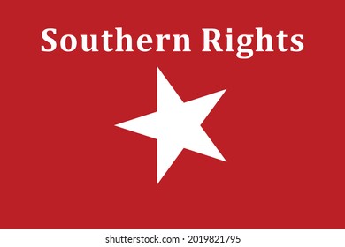 Republic Texas Flag  Lone Star  Southern Rights text 