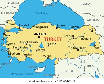 Republic of Turkey - vector map