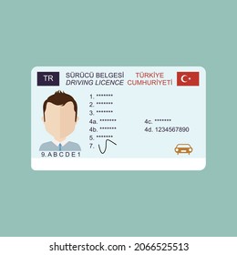 Republic of Turkey vehicle driver's license vector work