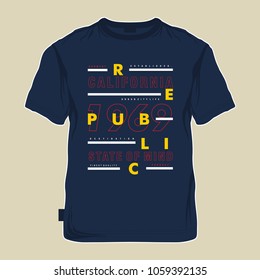 republic typography tee shirt design, vector illustration for printing 