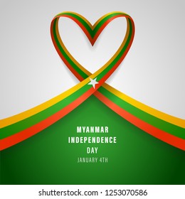 Republic of the Union of Myanmar Independence Day Vector Template Design Illustration