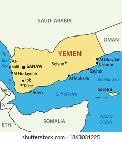 Republic of Yemen - vector map