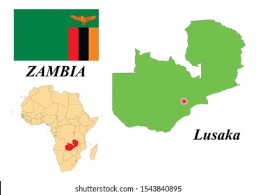 Republic Zambia Capital Lusaka Contour Map Stock Vector (Royalty Free ...