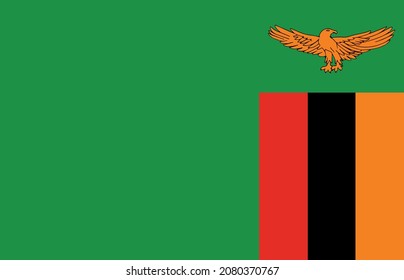 Icono del vector de bandera de la República de Zambia