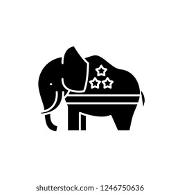 Republican elephant black icon, vector sign on isolated background. Republican elephant concept symbol, illustration 