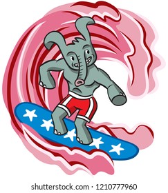 The Republican elephant rides a wave of voter enthusiasm to victory in the U.S. elections.