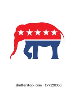 Republican Elephant Symbol Image. Vector Icon