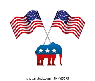 Republican political party animal vector illustration design