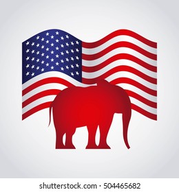 Republican political party animal vector illustration design
