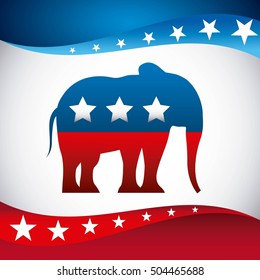 Republican political party animal vector illustration design